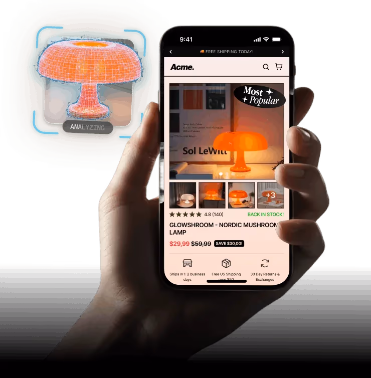 Dropmagic analyzing a product and building a store page